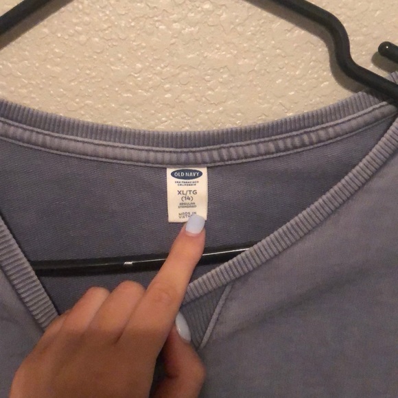 Blue Long sleeve Crop Top - Picture 3 of 3